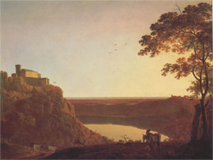 Joseph Wright View of the Lake of Nemi at Sunset (mk05)